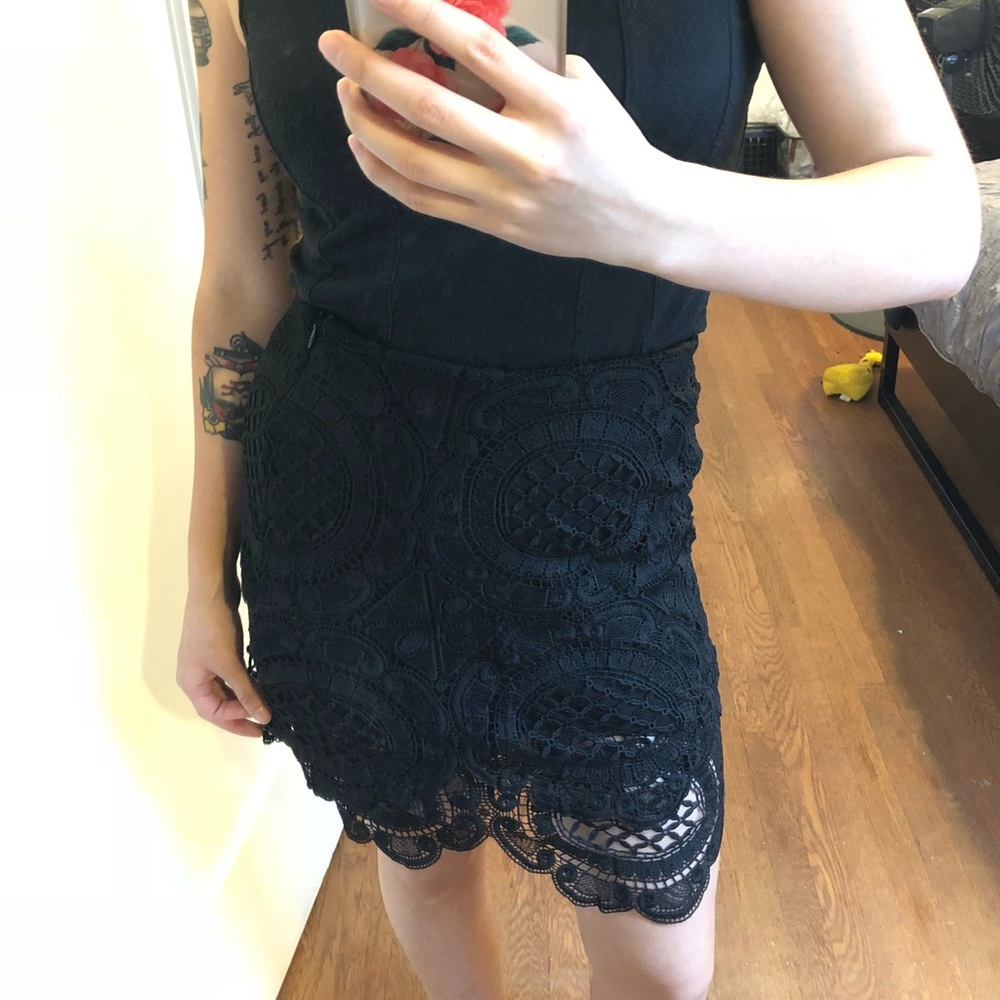 Gorgeous 2 Tier Crochet Overlay Skirt